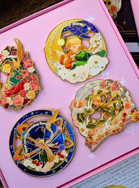 小王子周边金属流沙冰箱贴创意装饰磁吸留言贴旅游城市纪念品磁贴