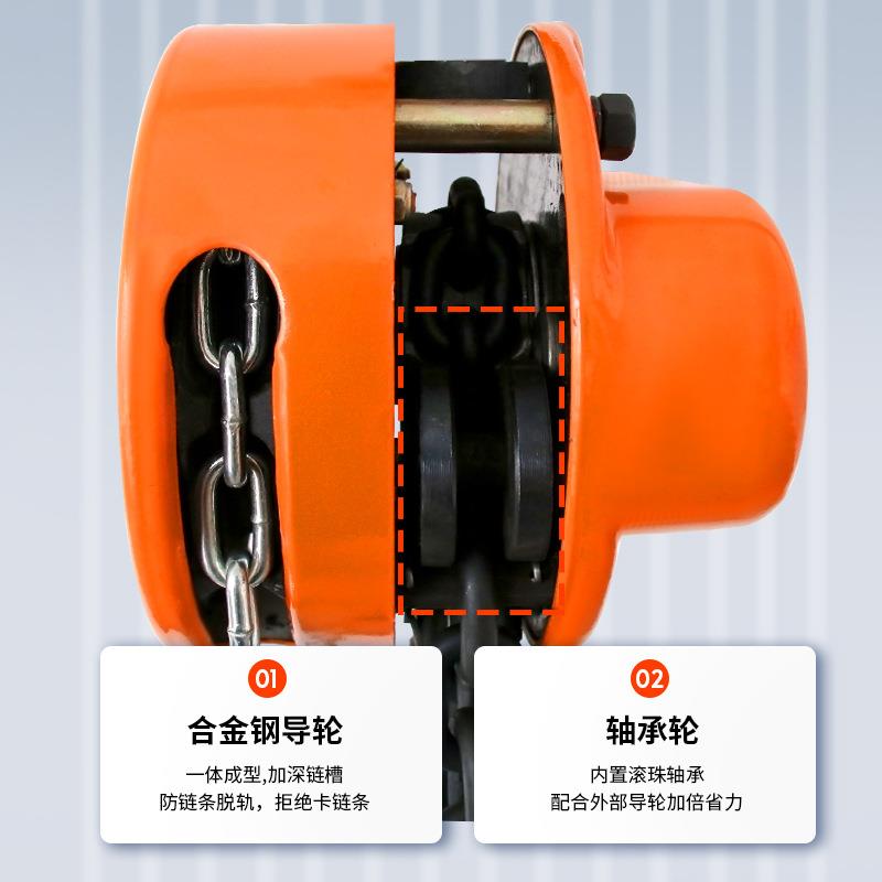 手拉葫芦hsz型倒链1t2tt5t100吨米6m圆形起重链条手拉葫芦 - 图1