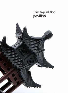 水陆池景观小摆设中国古建筑模型院书房鱼缸水陆池盆景装饰