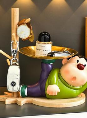 胖虎摆件玄关进门鞋柜放钥匙收纳客厅电视柜家居装饰乔迁新居礼品