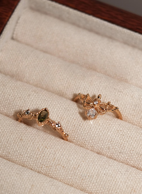 枝形吊灯｜水滴白镀18K金戒指