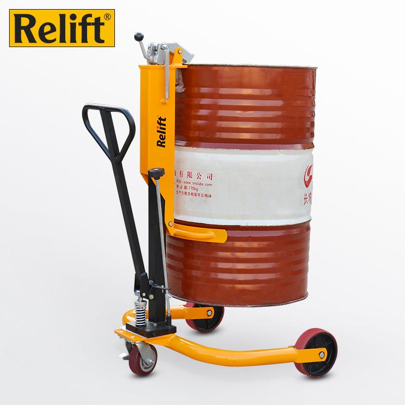 锐励简易手推液压油桶DT50搬运车手动油桶车叉车手推圆桶装卸车 - 图0