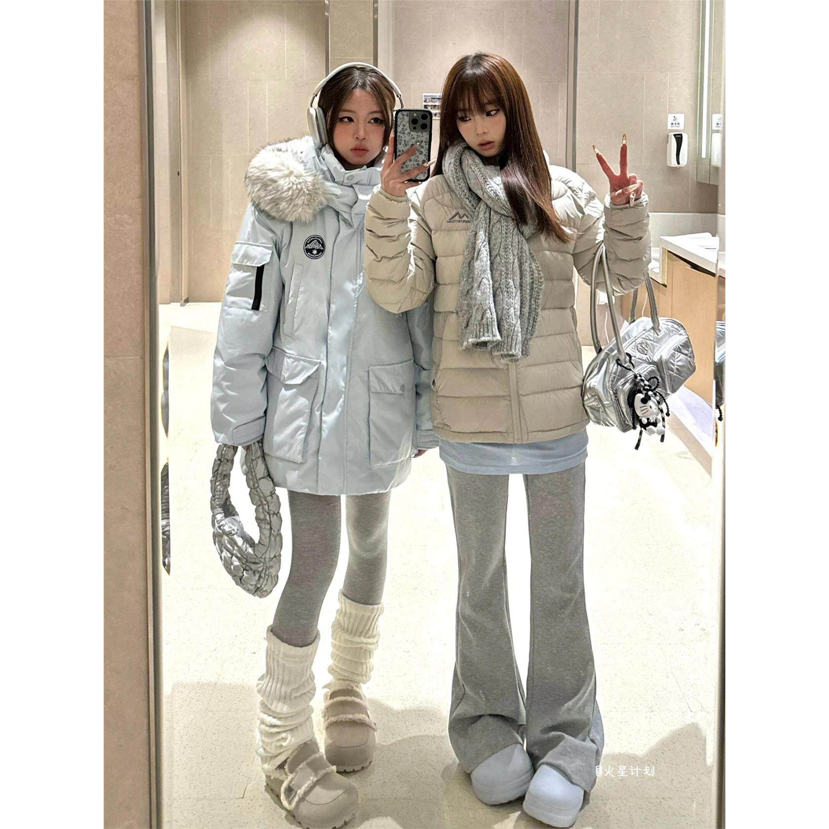 派克服外套2025新款高级感冰川蓝加绒加厚棉衣棉服女工装毛领棉袄,淘宝优惠券,粉丝福利购,淘宝优惠卷