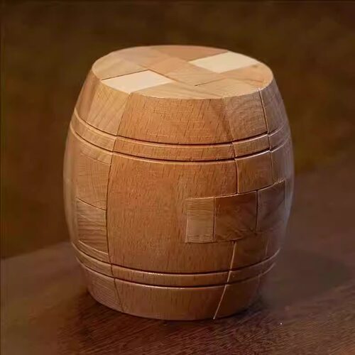 鲁班锁榫卯结构拼装积木孔明锁鲁班锁解锁儿童老人动脑玩具酒桶锁 - 图1