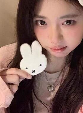 甜美米菲兔毛绒魔术贴发夹