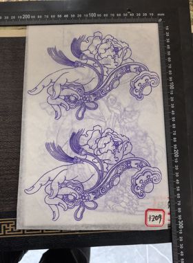 葫芦转印稿烙画墨刻针刺起稿用