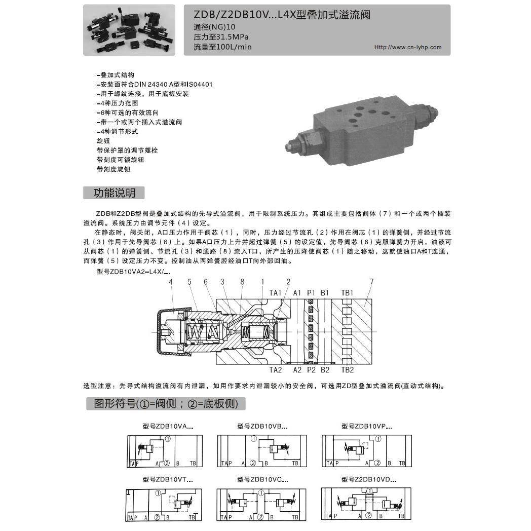 隆源供应ZDB/Z2DB10V...L4X型叠加式溢流阀量大从优直通式控制阀 - 图1