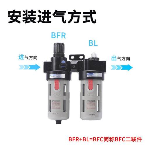 亚德客气源二联件BFC2000 3000/4000A1空气调压过滤器油水分离器 - 图0