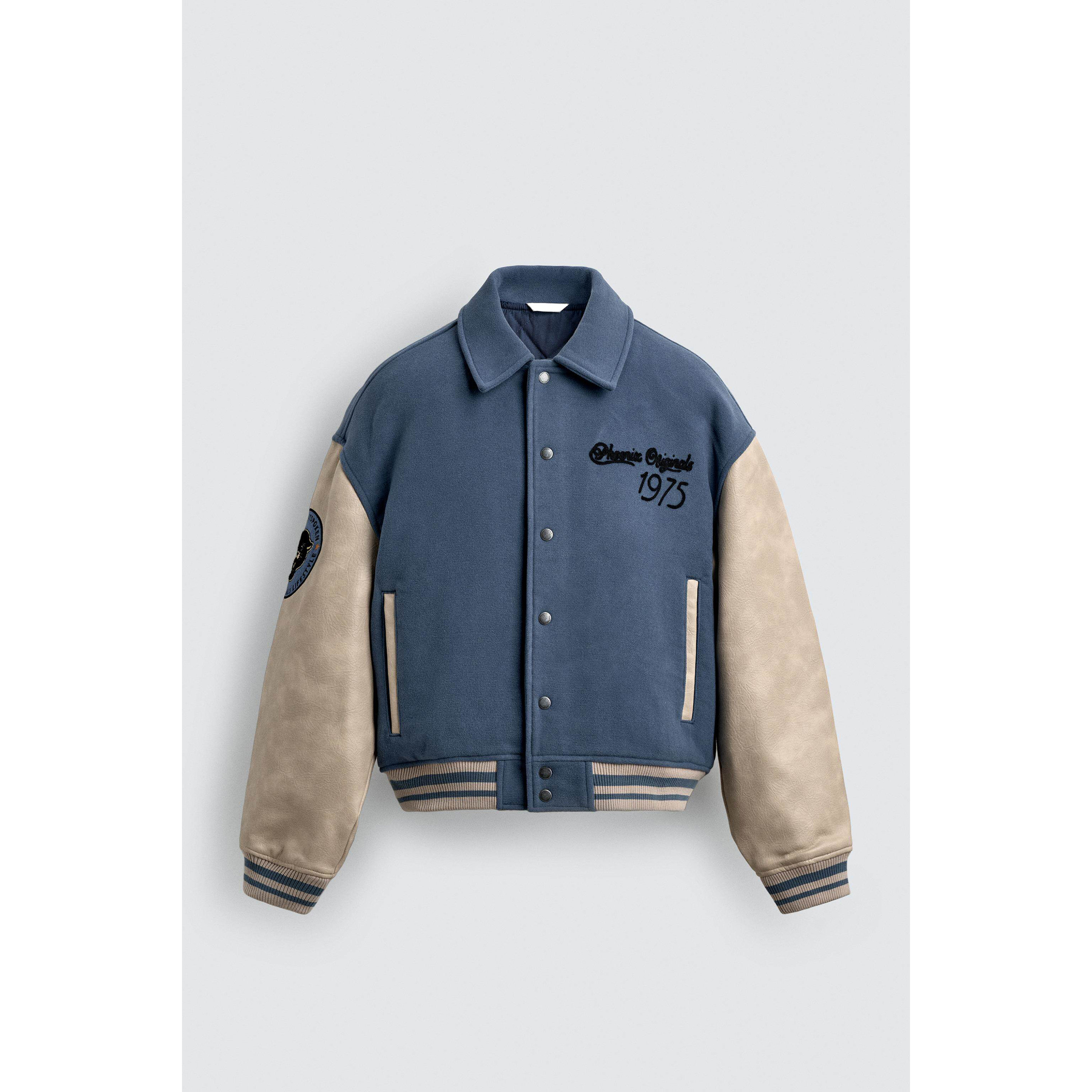 柜559！ZA 折扣季 男装 拼接补丁棉服飞行员夹克外套 4575420 819,淘宝优惠券,粉丝福利购,淘宝优惠卷