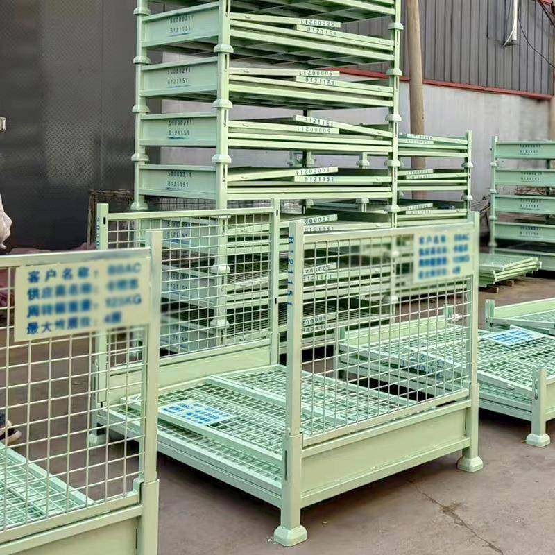 厂家金属周转箱重型金属镂空可调节仓储收纳箱式托盘折叠网箱 - 图1