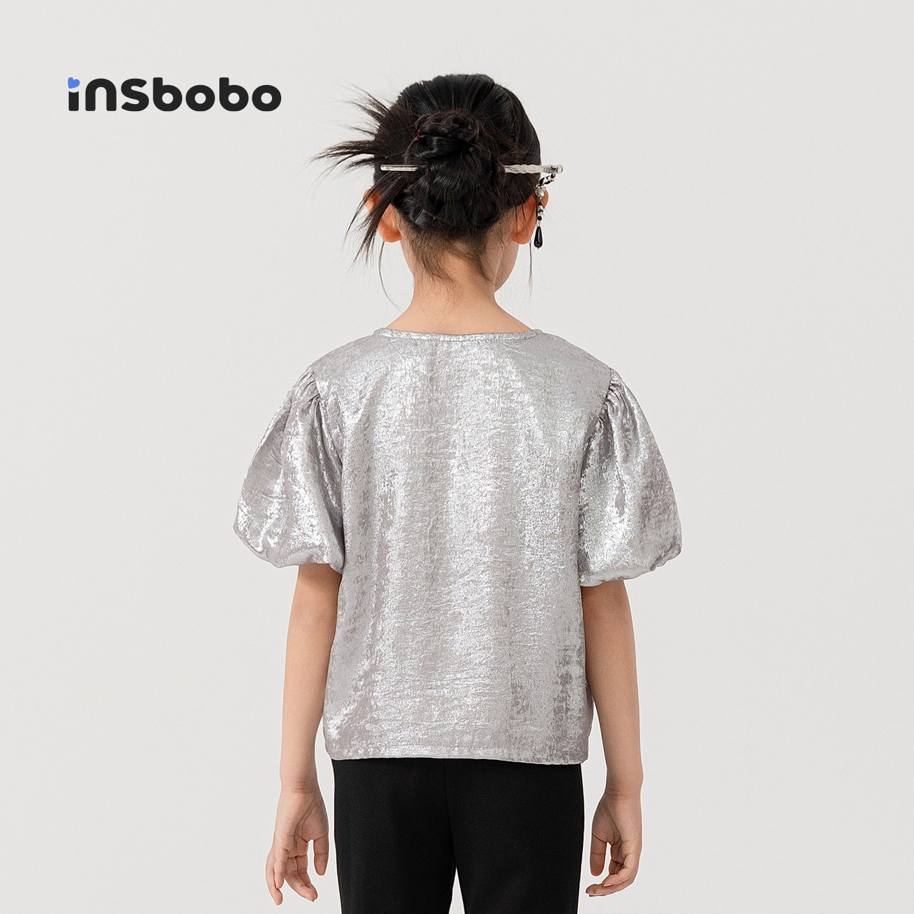 INSbobo童装汉服女童t恤2026新款小女孩礼服上衣洋气时髦儿童夏装,淘宝优惠券,粉丝福利购,淘宝优惠卷