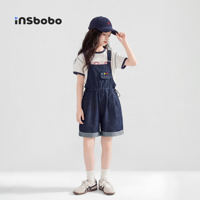ຊຸດເດັກນ້ອຍ INSbobo denim overalls suit