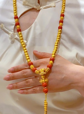 爆款黄金包银醒狮项串可DIY镶钻