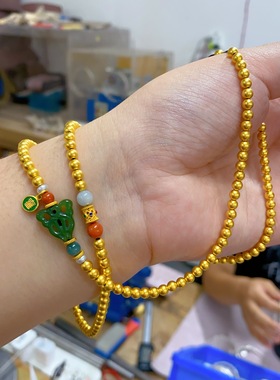 新中式黄金包银蝴蝶金包银项串