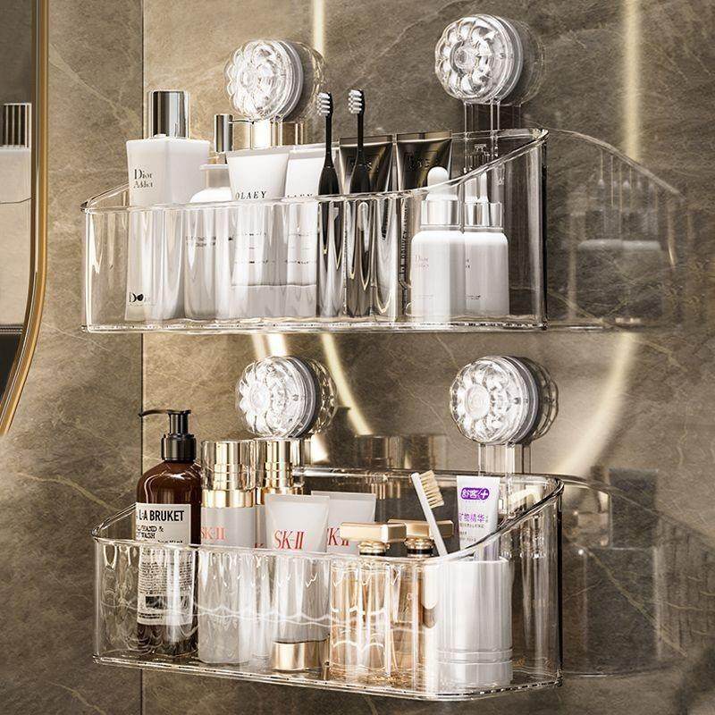 轻奢浴室卫生间吸盘置物架免打孔壁挂洗手漱台牙刷牙膏收纳筐盒筒,淘宝优惠券,粉丝福利购,淘宝优惠卷