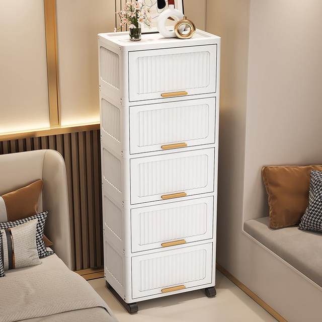 40-50 wide flip drawer bathroom kitchen toys snacks groceries removable storage cabinet multi-layer storage