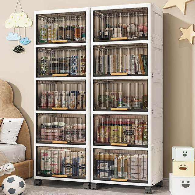 40-50 wide flip drawer bathroom kitchen toys snacks groceries removable storage cabinet multi-layer storage