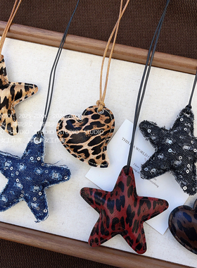 捧猫家~复古星星爱心编绳项链