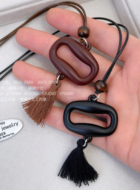 捧猫家~流苏编绳长款项链