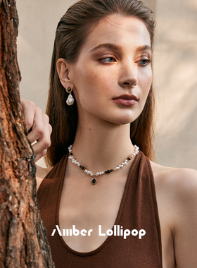 虎眼石天然珍珠项链轻奢小众