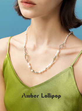 安铂洛利淡水巴洛克珍珠项链女一款多戴锁骨链轻奢小众高级感颈链