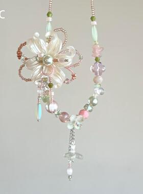 多巴胺花朵串珠项链女甜美小清新