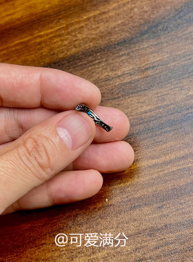 海蓝色闪钻不规则戒指女轻奢复古