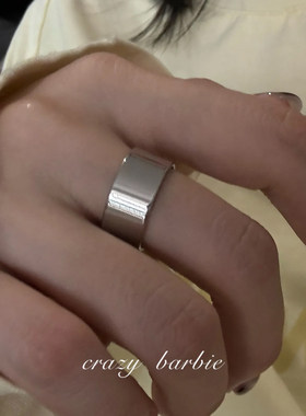 几何冷淡风黑仿水晶戒指百搭指环