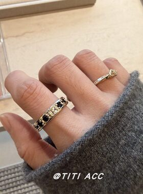 中古Vintag镂空花朵戒指小众个性