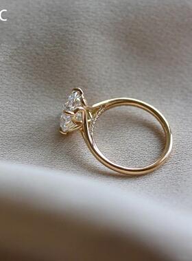 复古金色仿镶钻戒指百搭轻奢通勤