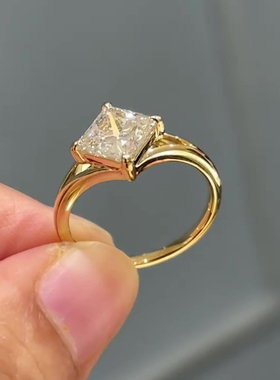 清冷感爆闪方糖戒指简约风高级感