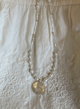 法式仿巴洛克珍珠串珠长项链轻奢