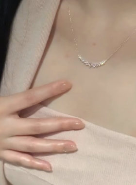 爆闪微笑仿锆石项链韩系小众精致