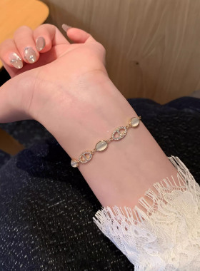 清冷感仿猫眼石手链轻奢小众气质