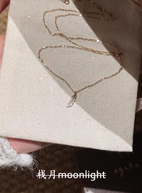 迷你羽毛吊坠细项链百搭温柔气质