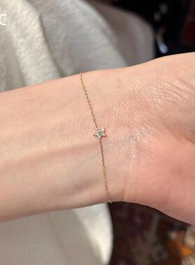 极细金色仿满钻星星手链气质轻奢