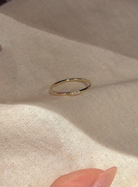 金色细圈戒指极细简约小众高级感