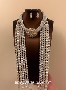 巨出片！法式复古多层仿珍珠项链