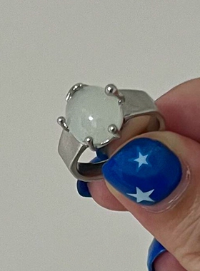 银色哑光星星开口戒指女简约百搭