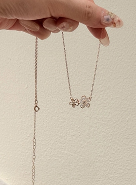 复古镂空花朵项链小众高级感温柔