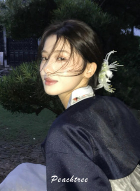 白色彼岸花真花发夹汉服拍照发饰