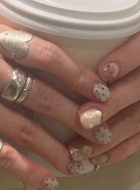 韩系大号爱心戒指素圈女轻奢气质