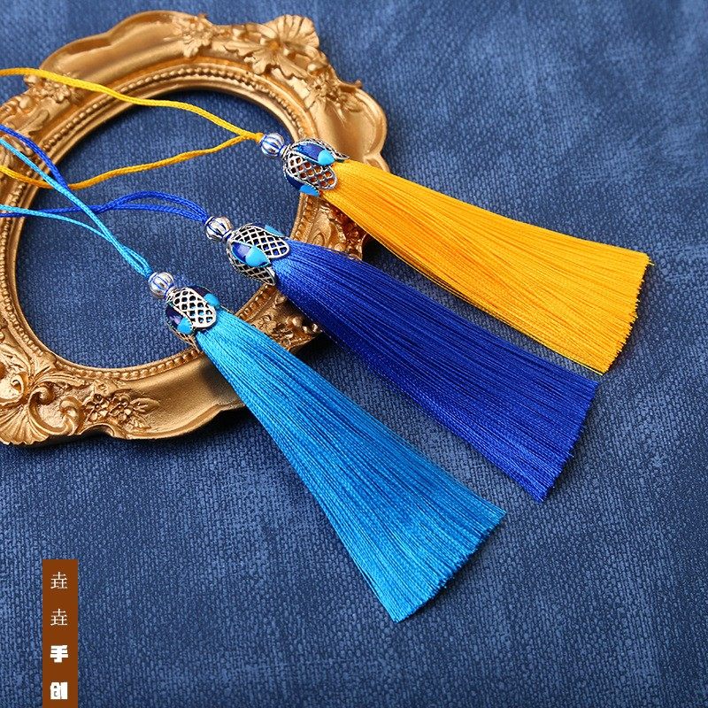 8cm景泰蓝流苏穗子书签珈蓝帽小吊穗服饰香囊香包挂饰中国风手工,淘宝优惠券,粉丝福利购,淘宝优惠卷
