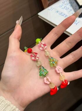 圣诞树手链女小众百搭高颜值手工编织情侣手绳送女朋友手饰品礼物
