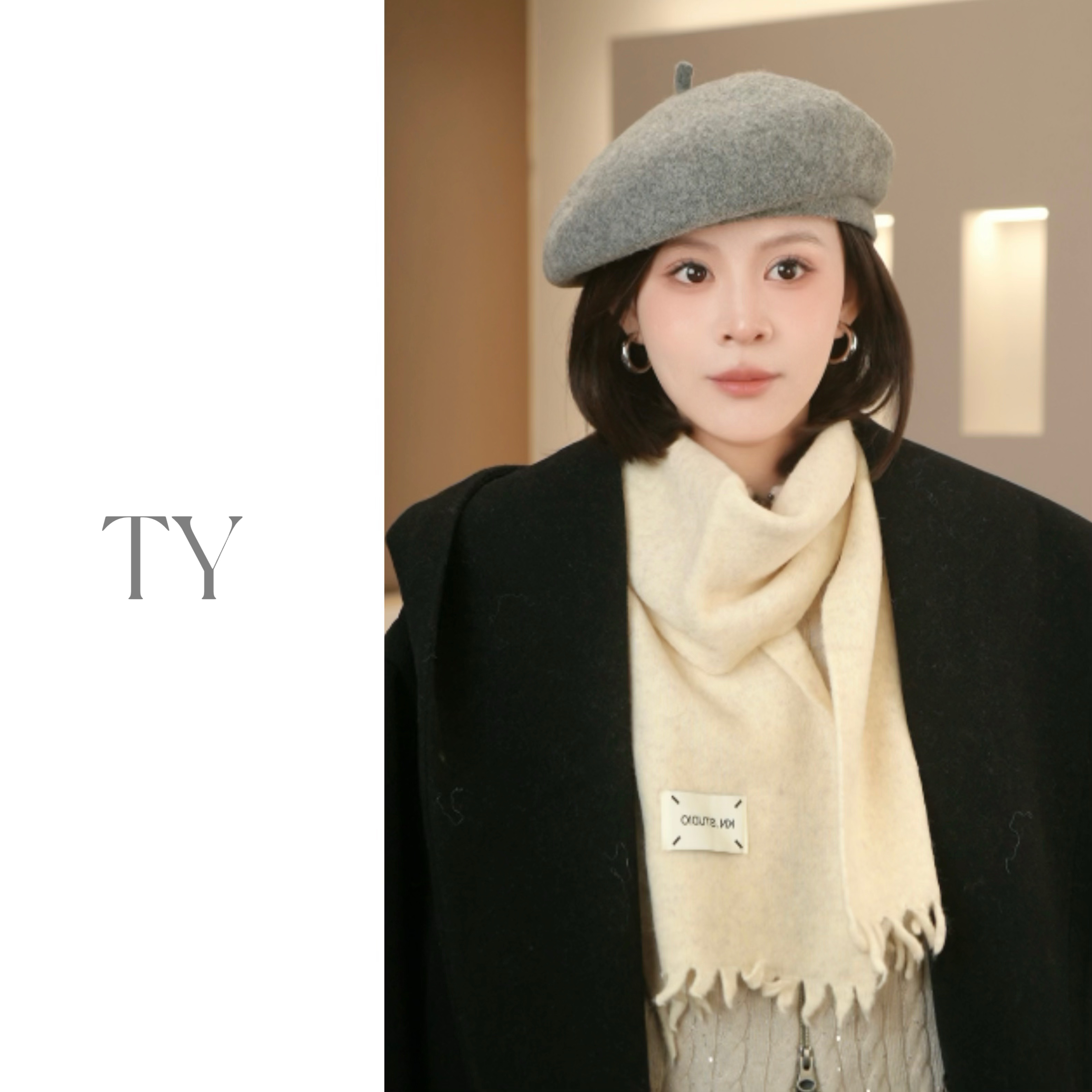 太一“优雅过冬”复古百搭挺阔羊毛贝雷帽 - 图1