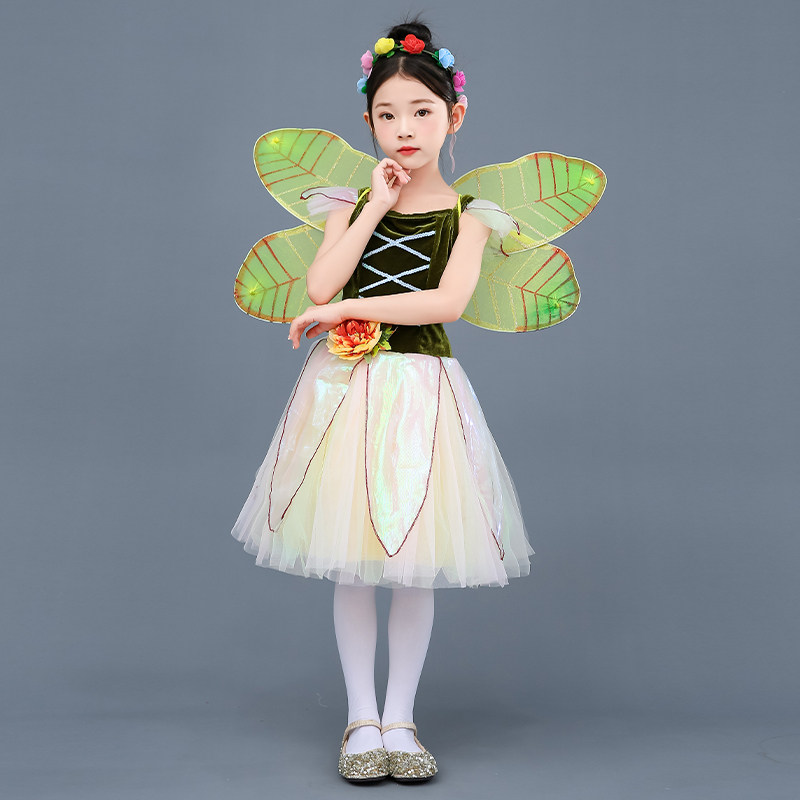 新款儿童蓬蓬纱裙小蜜蜂虫儿飞舞蹈萤火虫蝴蝶演出服中小学运动会,淘宝优惠券,粉丝福利购,淘宝优惠卷