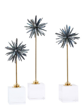 现代样板房卧室白色水晶饰品摆件电视柜玄关创意书房蓝色室内装饰