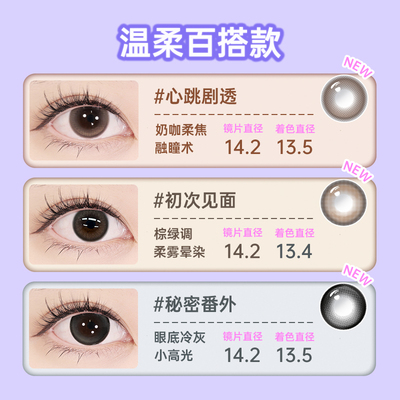 可啦啦POOMPOOM少女新番美瞳日抛10片大小