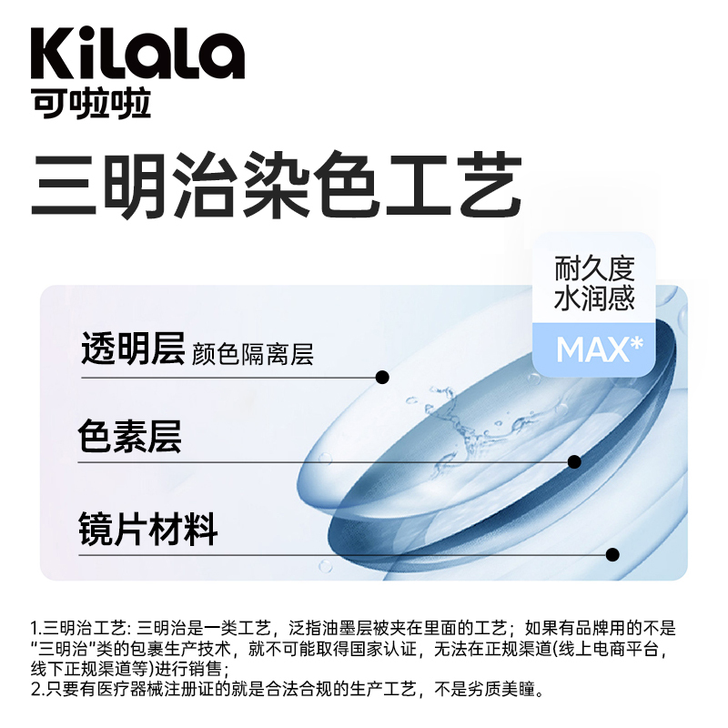【氧瞳试戴节】可啦啦甜宠美瞳月抛2片舒适日常水润隐形眼镜