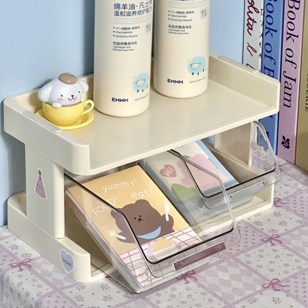 桌面高颜值便签收纳架ins风咖啡零食茶包多功能多层办公室收纳架,淘宝优惠券,粉丝福利购,淘宝优惠卷